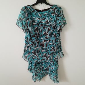 Abstract 2-Piece Skirt Set Size 18W